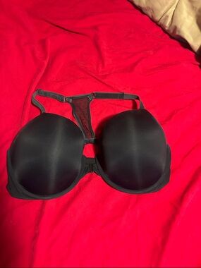 Victoria's Secret Black Racerback T-Shirt Bra with Mesh Detail